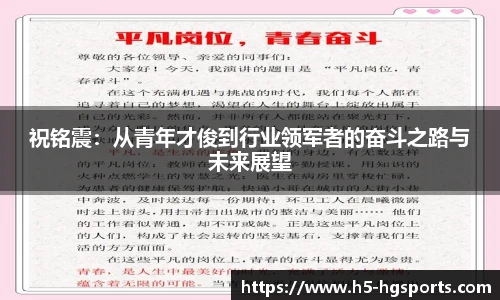 祝铭震：从青年才俊到行业领军者的奋斗之路与未来展望